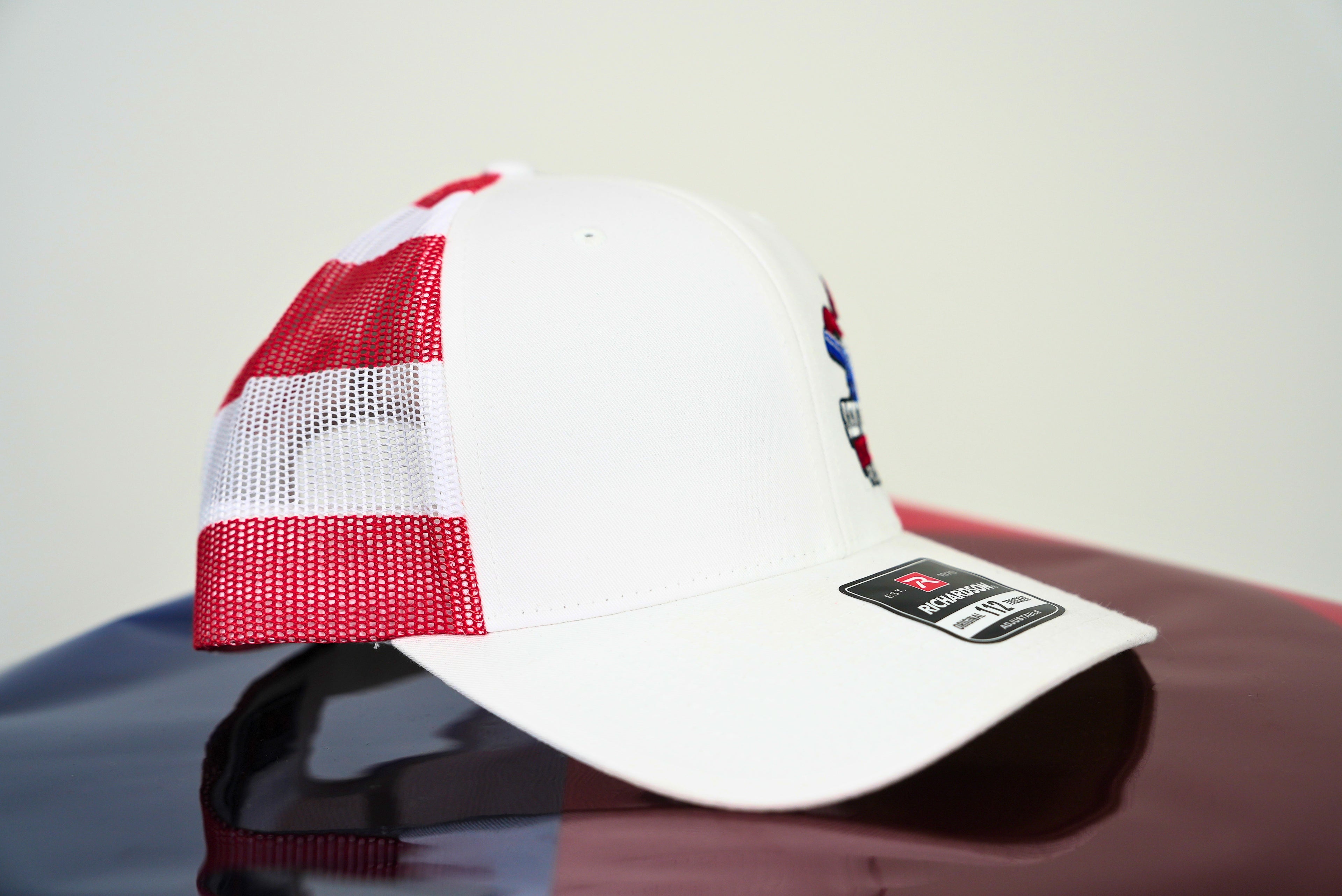 White with Flag Mesh hat