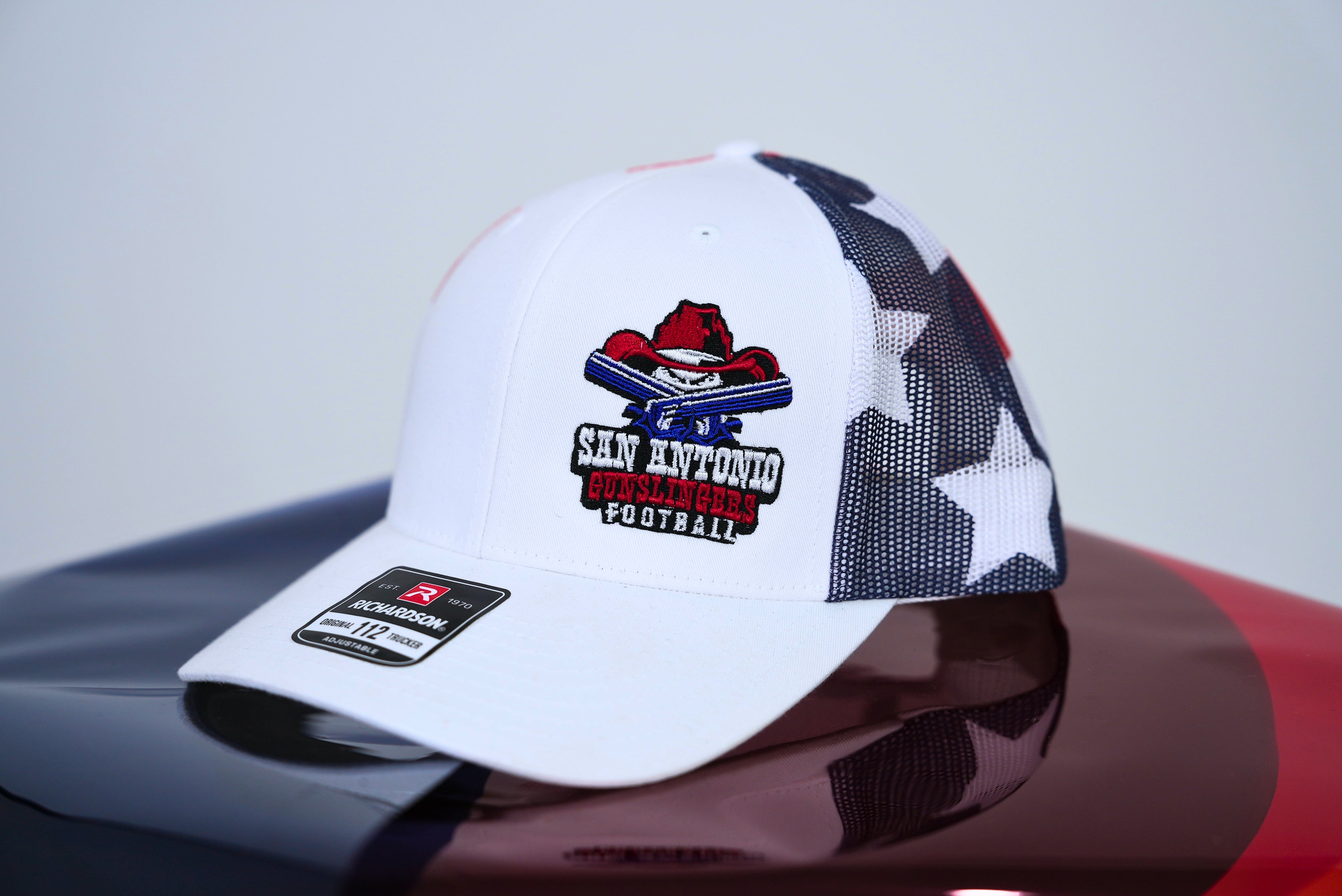 White with Flag Mesh hat